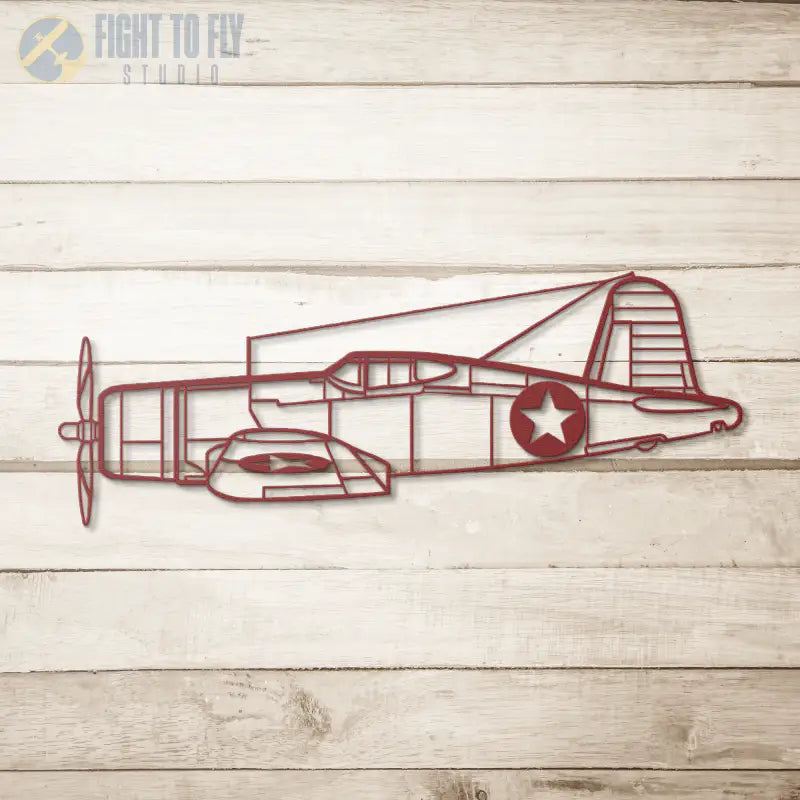 F4U Die Cut Metal Wall Art - Sign - Pilot gifts - WWII warbird t-shirt
