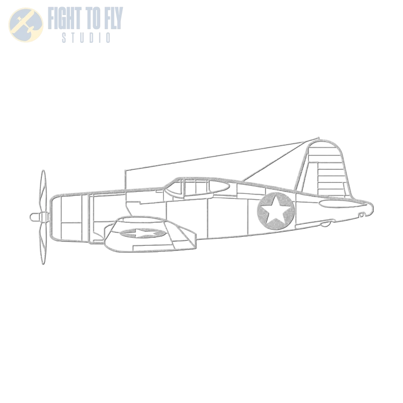 F4U Die Cut Metal Wall Art - Sign - Pilot gifts - WWII warbird t-shirt