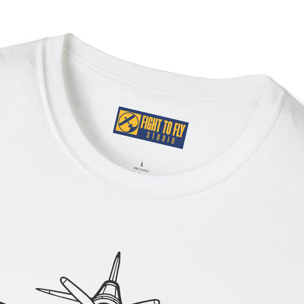 F4U Front View T-Shirt – Corsair Warbird Head-On Aviation Tee - Pilot gifts - WWII warbird t-shirt
