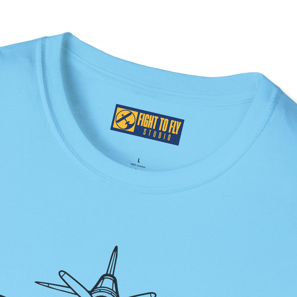F4U Front View T-Shirt – Corsair Warbird Head-On Aviation Tee - Pilot gifts - WWII warbird t-shirt