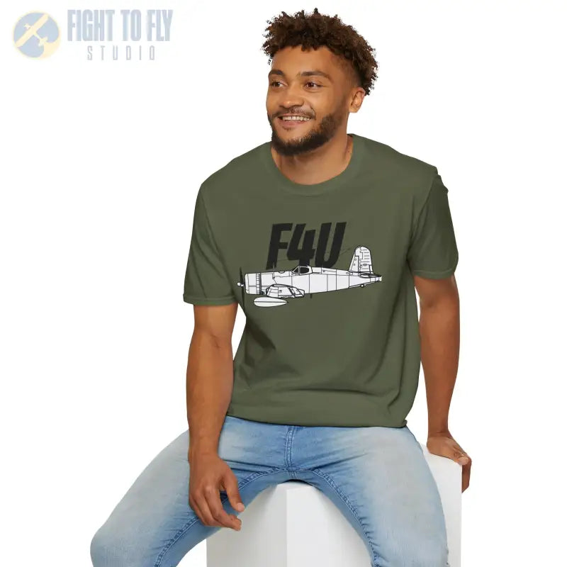 F4U Corsair Side Profile T-Shirt - Pilot gifts - WWII warbird t-shirt