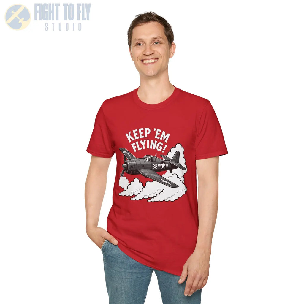 F6F Hellcat “Keep ’Em Flying!” - T-Shirt - Pilot gifts - WWII warbird t-shirt