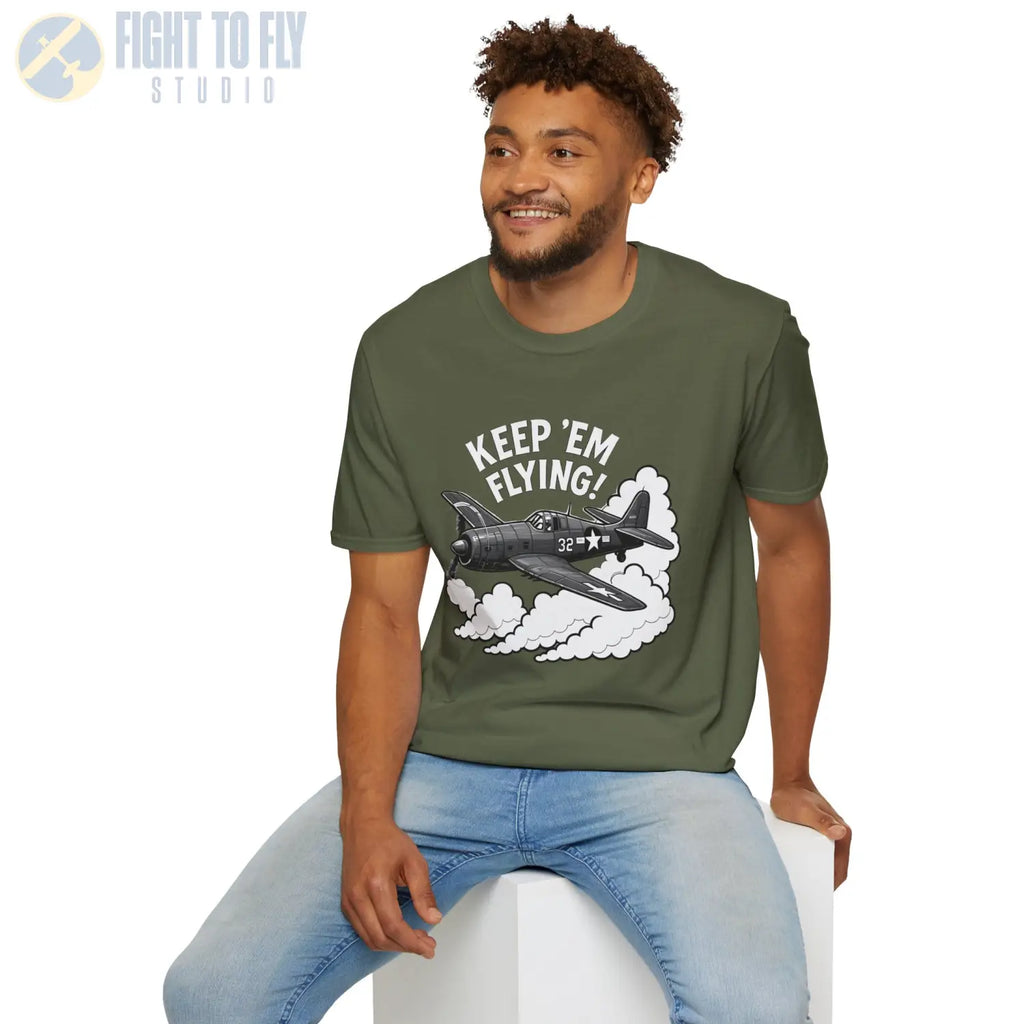 F6F Hellcat “Keep ’Em Flying!” - T-Shirt - Pilot gifts - WWII warbird t-shirt