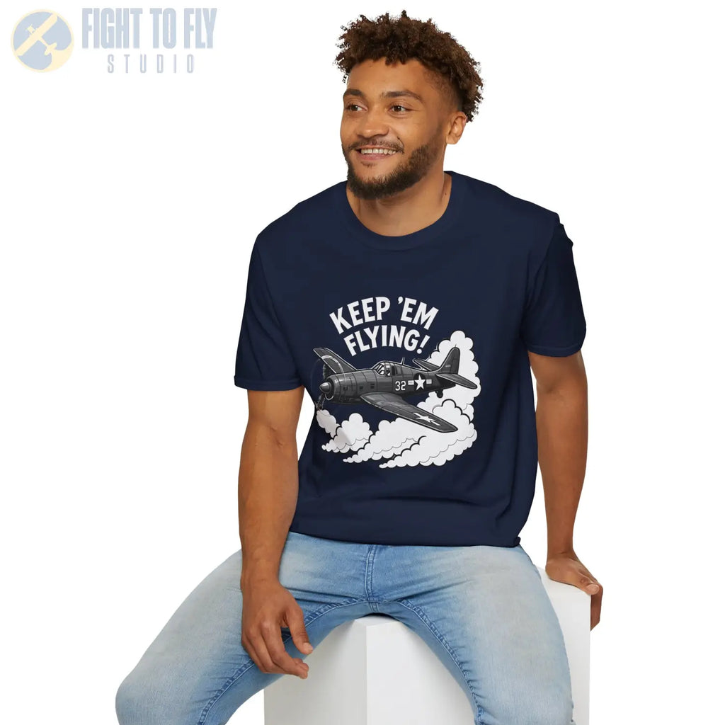 F6F Hellcat “Keep ’Em Flying!” - T-Shirt - Pilot gifts - WWII warbird t-shirt