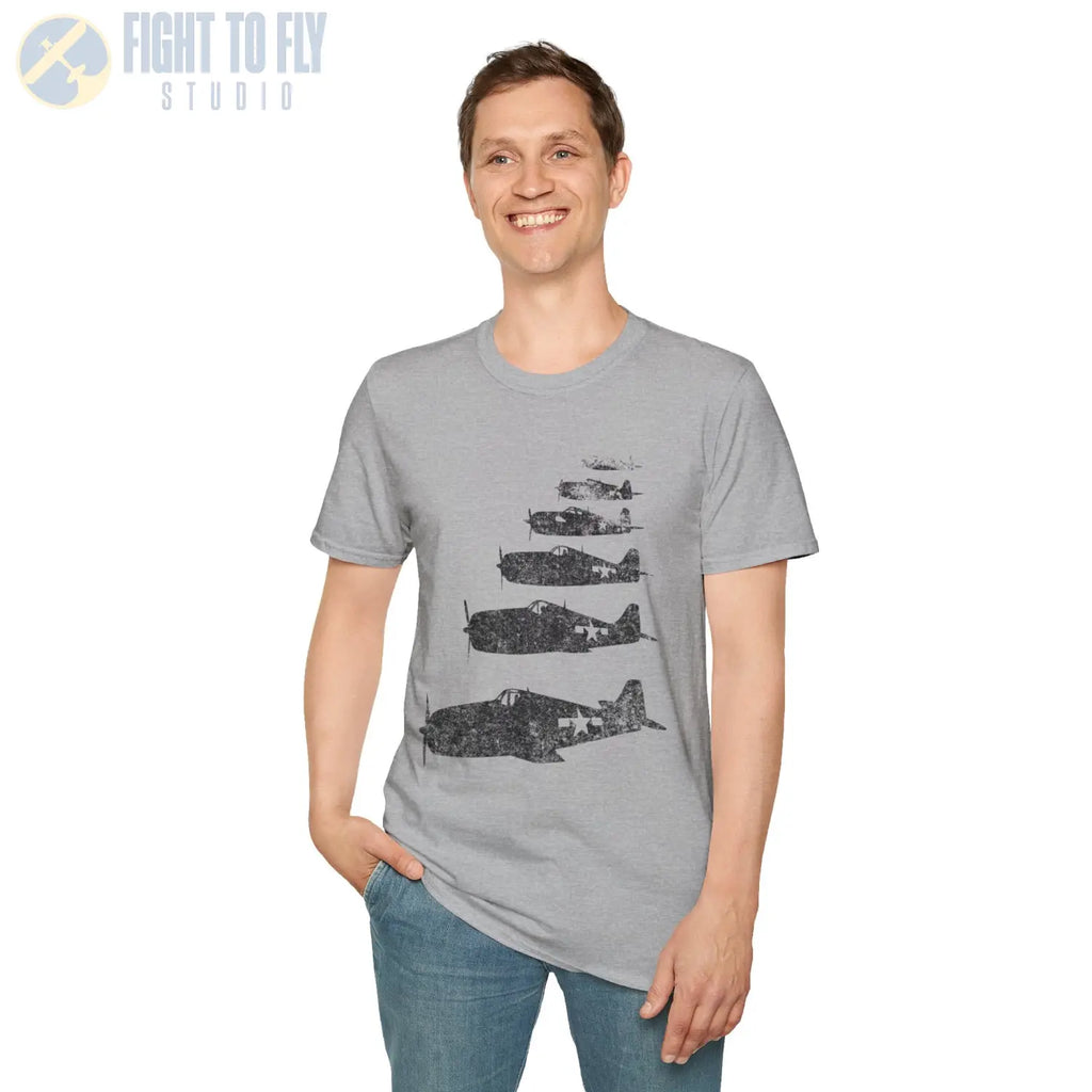 F6F Hellcat “Six in Formation” WWII T-Shirt - Pilot gifts - warbird t-shirt
