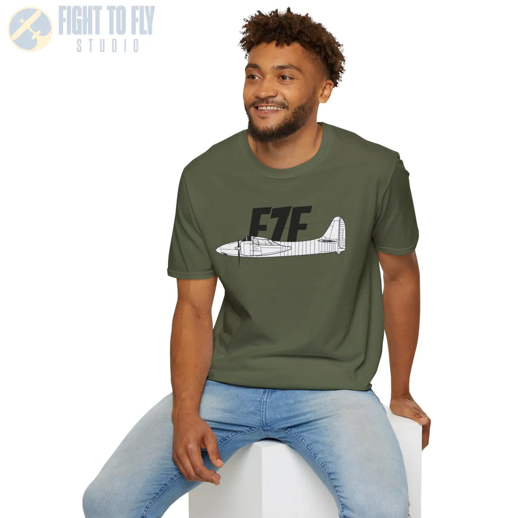 F7F Tigercat Side Profile T-Shirt - Pilot gifts - WWII warbird t-shirt