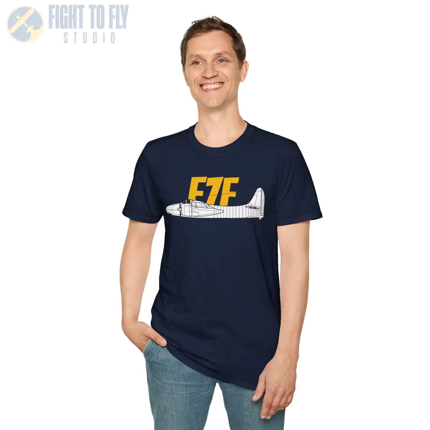 F7F Tigercat Side Profile T-Shirt - Pilot gifts - WWII warbird t-shirt