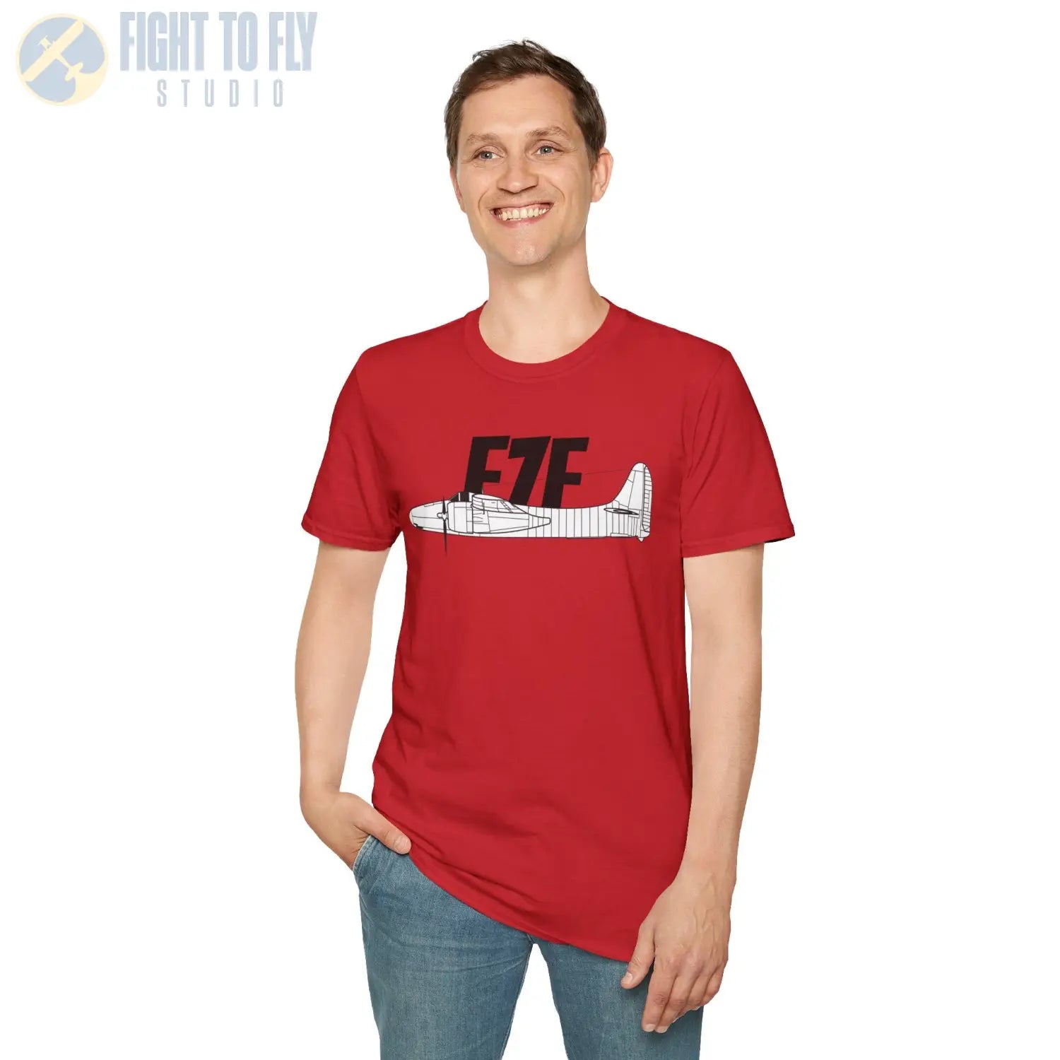 F7F Tigercat Side Profile T-Shirt - Pilot gifts - WWII warbird t-shirt