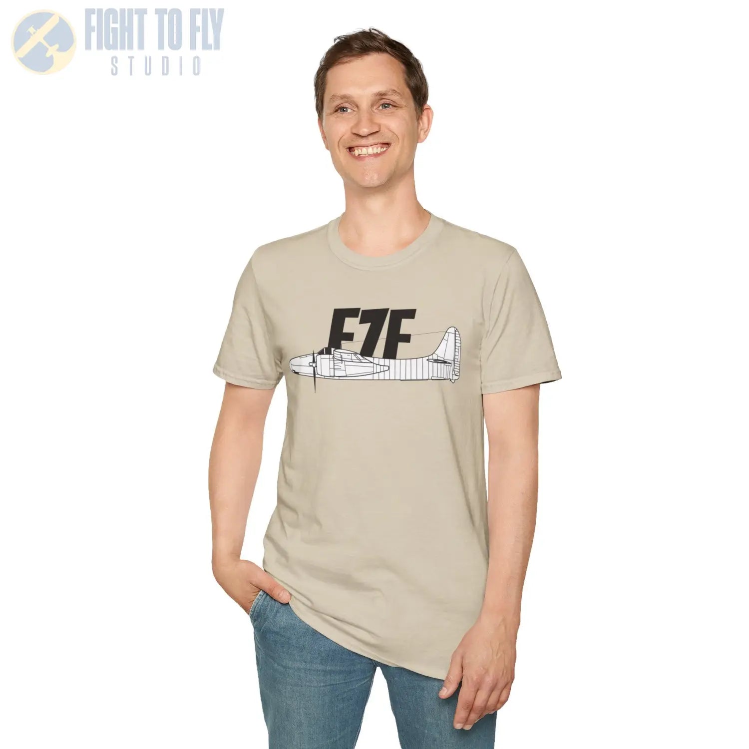 F7F Tigercat Side Profile T-Shirt - Pilot gifts - WWII warbird t-shirt