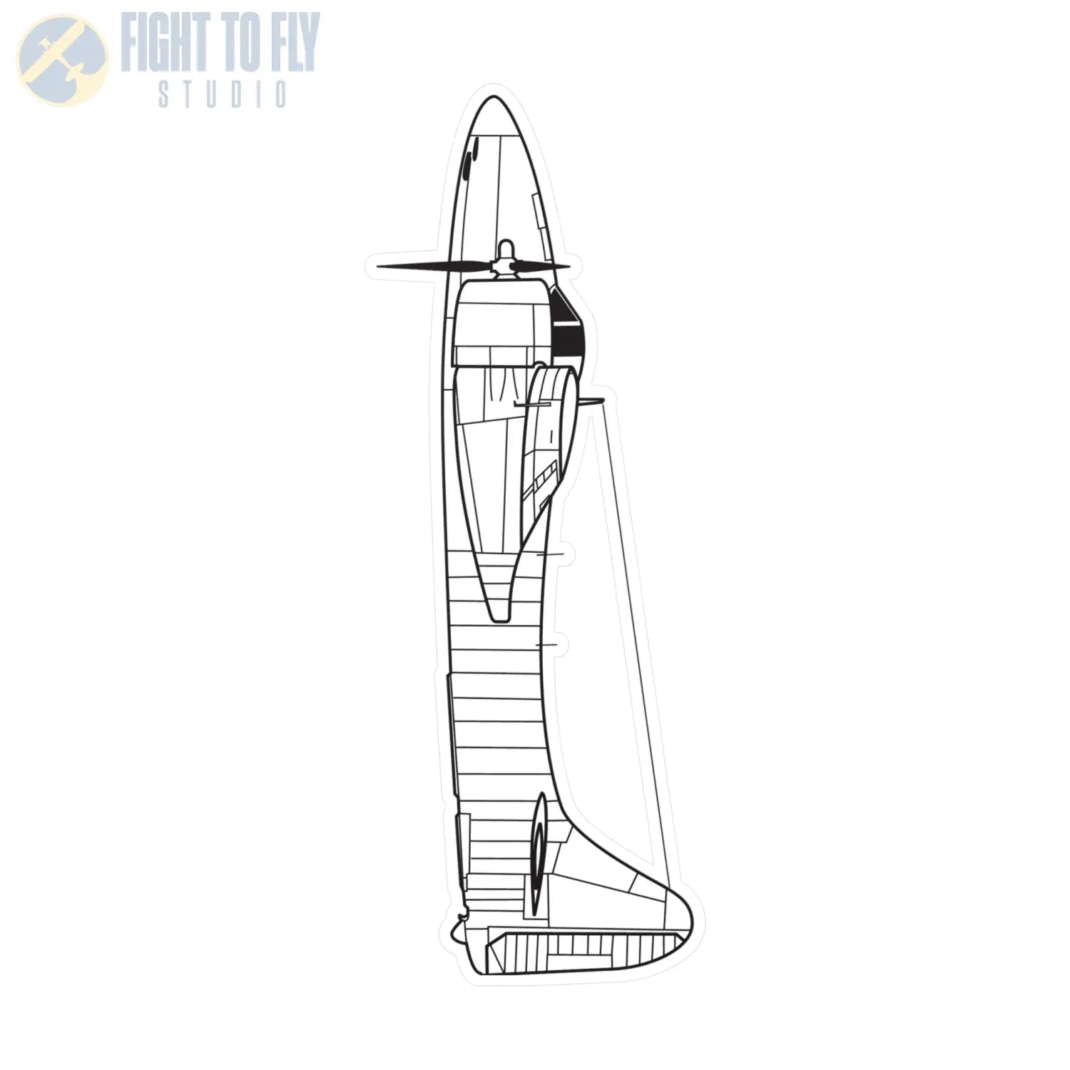 F7F Tigercat Kiss-Cut Vinyl Decal - Paper products - Pilot gifts - WWII warbird t-shirt