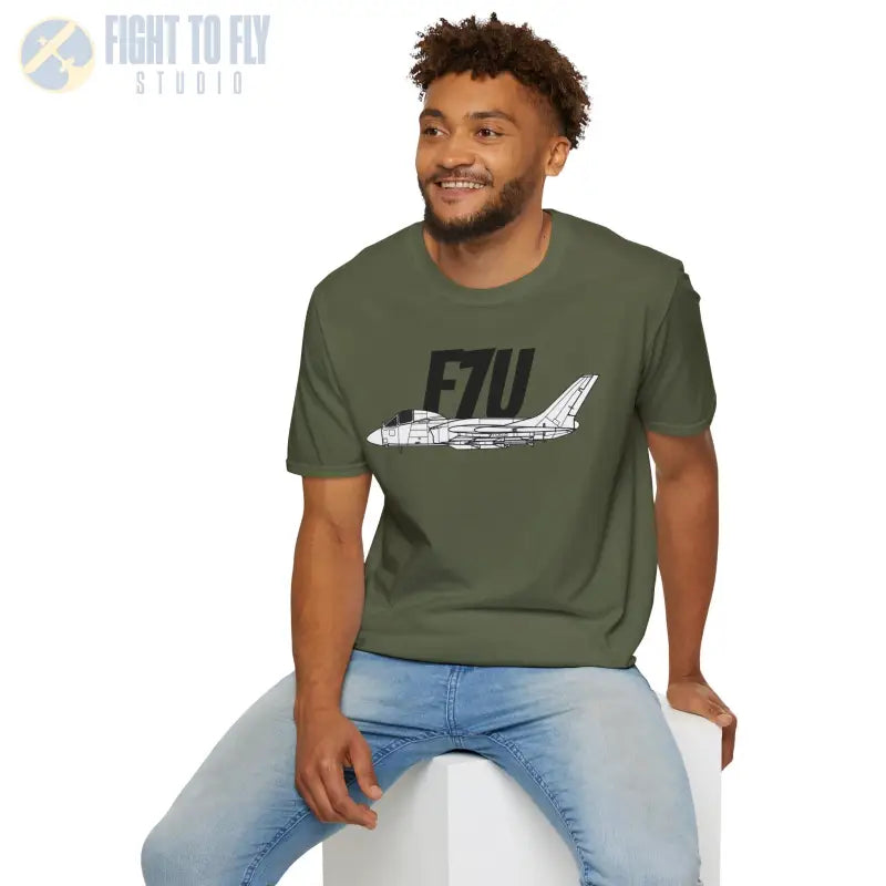 F7U Cutlass Side Profile T-Shirt - Pilot gifts - WWII warbird t-shirt