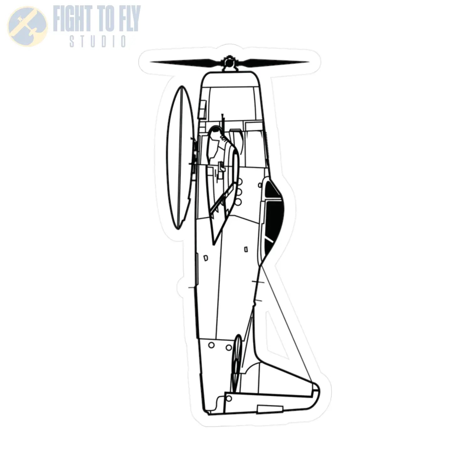 F8F Bearcat Kiss-Cut Vinyl Decal - Paper products - Pilot gifts - WWII warbird t-shirt