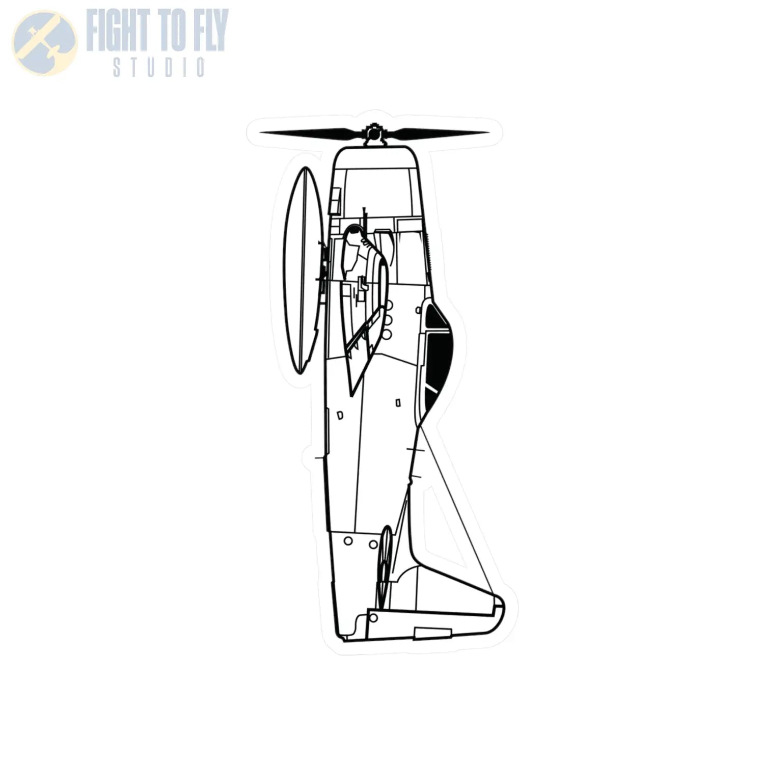 F8F Bearcat Kiss-Cut Vinyl Decal - Paper products - Pilot gifts - WWII warbird t-shirt