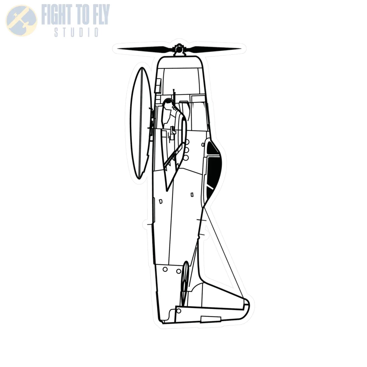 F8F Bearcat Kiss-Cut Vinyl Decal - Paper products - Pilot gifts - WWII warbird t-shirt