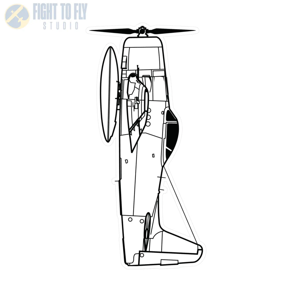 F8F Bearcat Kiss-Cut Vinyl Decal - Paper products - Pilot gifts - WWII warbird t-shirt
