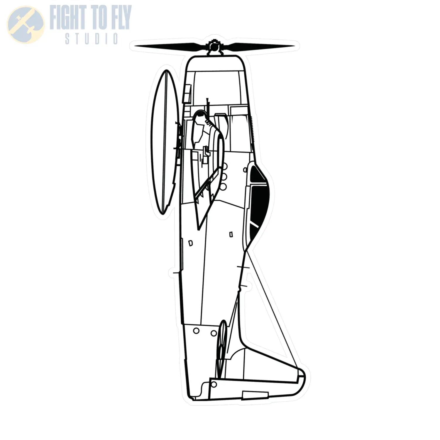 F8F Bearcat Kiss-Cut Vinyl Decal - Paper products - Pilot gifts - WWII warbird t-shirt