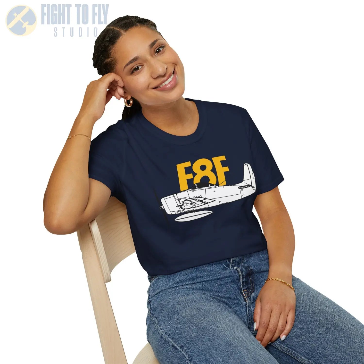 F8F Bearcat Side Profile T-Shirt - Pilot gifts - WWII warbird t-shirt