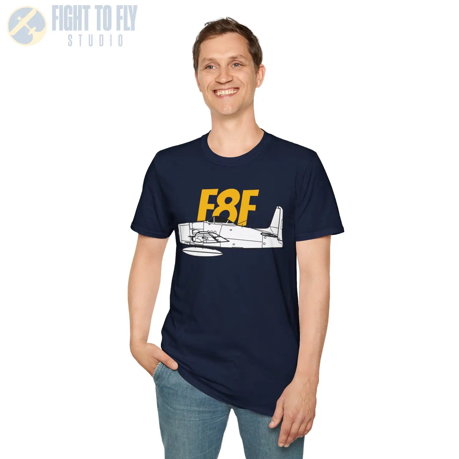 F8F Bearcat Side Profile T-Shirt - Pilot gifts - WWII warbird t-shirt
