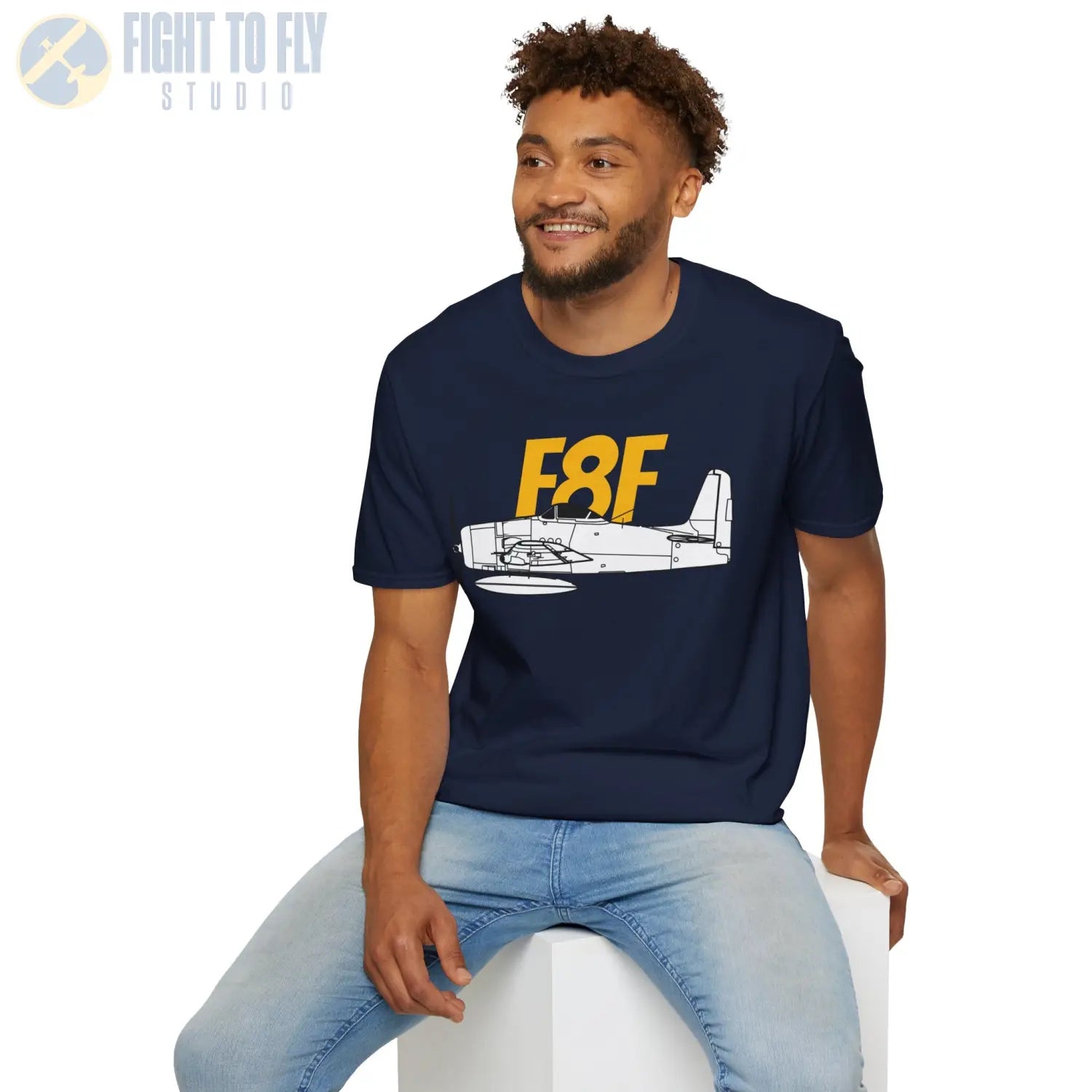 F8F Bearcat Side Profile T-Shirt - Pilot gifts - WWII warbird t-shirt