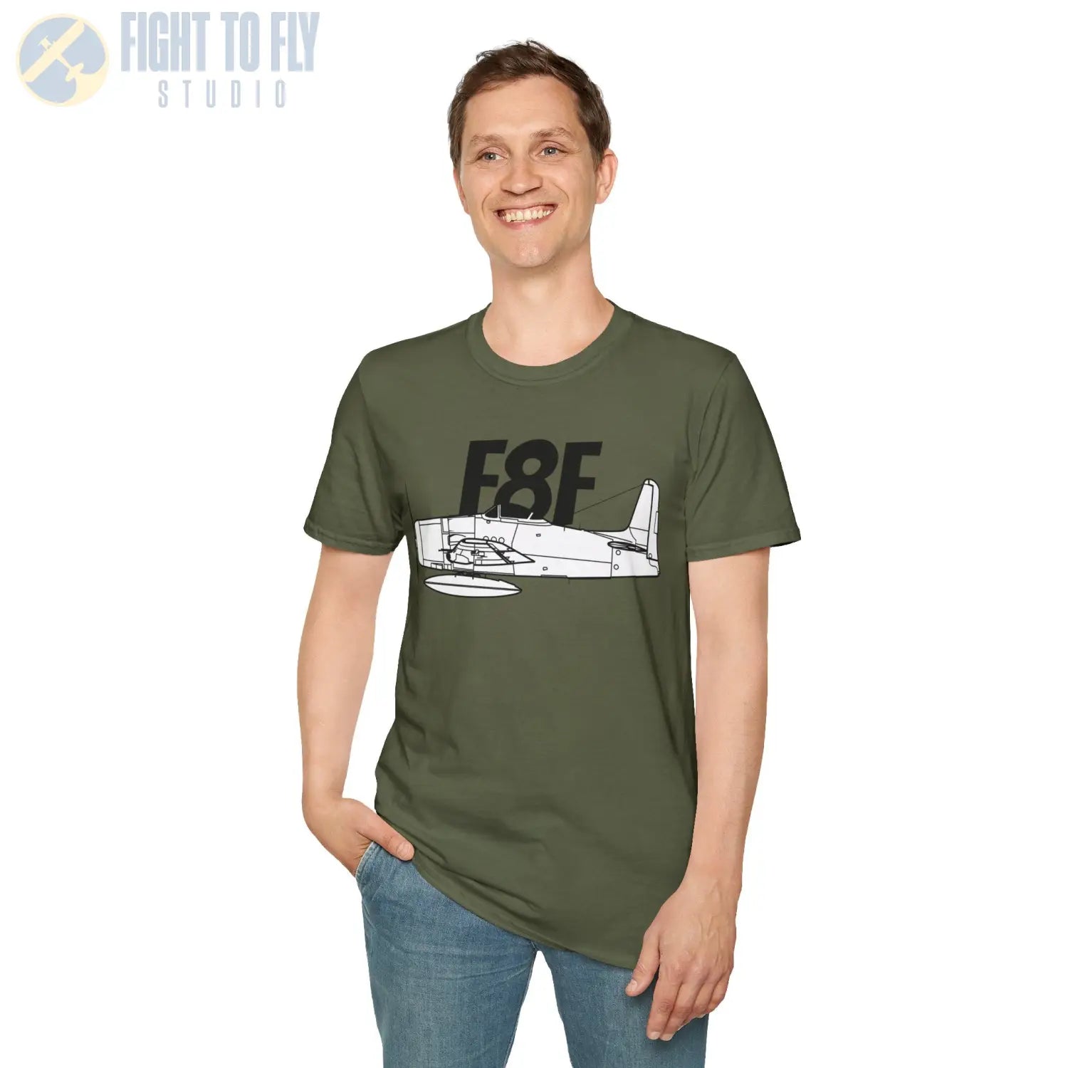 F8F Bearcat Side Profile T-Shirt - Pilot gifts - WWII warbird t-shirt