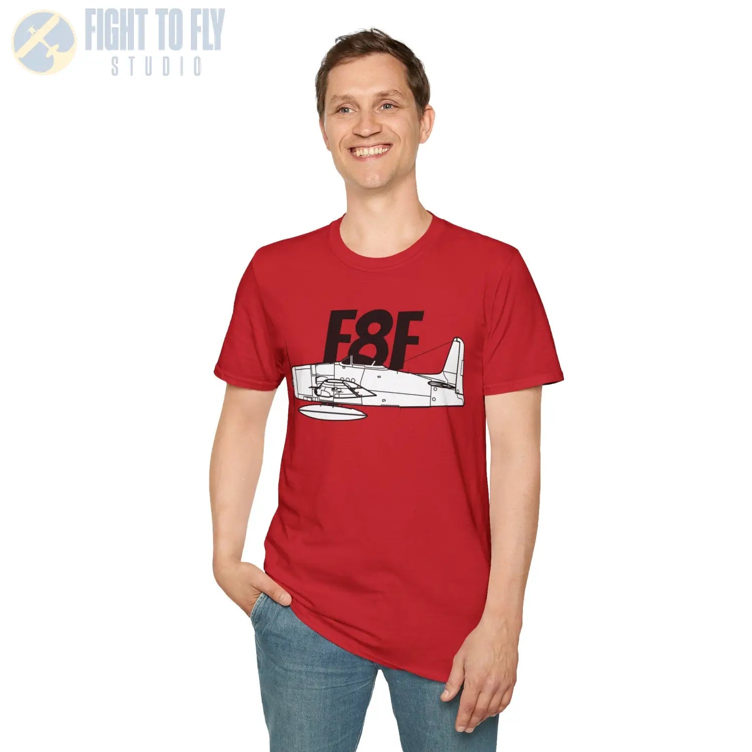 F8F Bearcat Side Profile T-Shirt - Pilot gifts - WWII warbird t-shirt