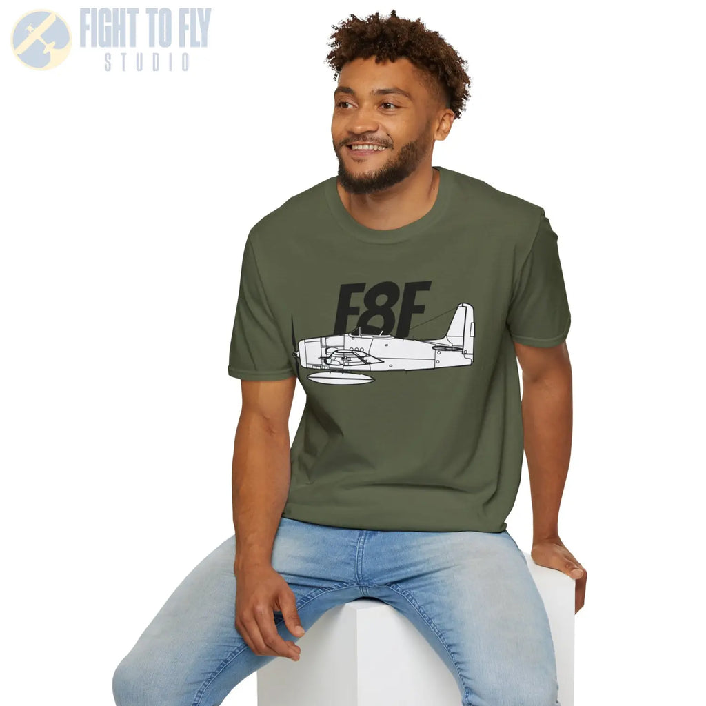 F8F Bearcat Side Profile T-Shirt - Pilot gifts - WWII warbird t-shirt