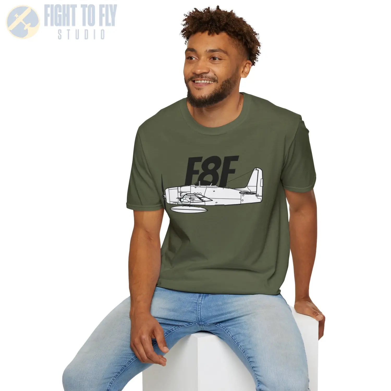 F8F Bearcat Side Profile T-Shirt - Pilot gifts - WWII warbird t-shirt