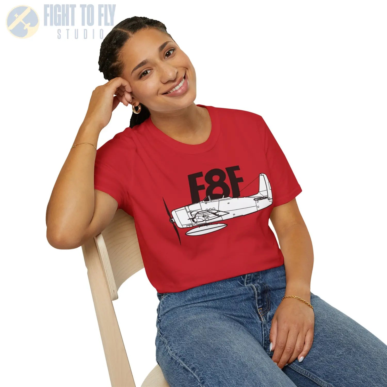 F8F Bearcat Side Profile T-Shirt - Pilot gifts - WWII warbird t-shirt