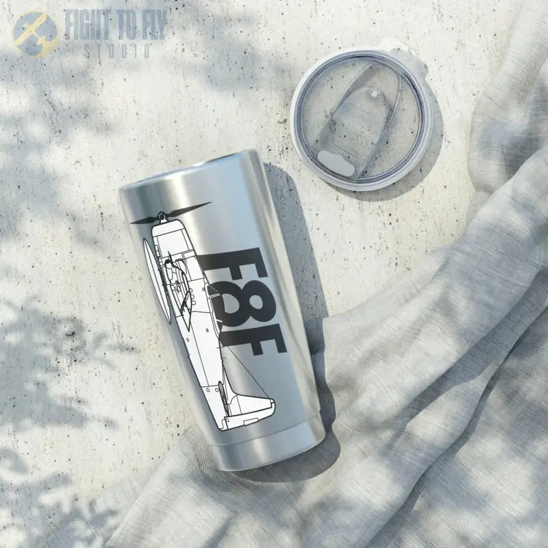 F8F Tumbler – Late-War Navy Fighter Profile Art - Mug - Pilot gifts - WWII warbird t-shirt