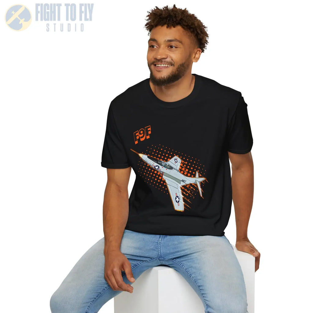 F9F Panther Comic Style T-Shirt - Pilot gifts - WWII warbird t-shirt