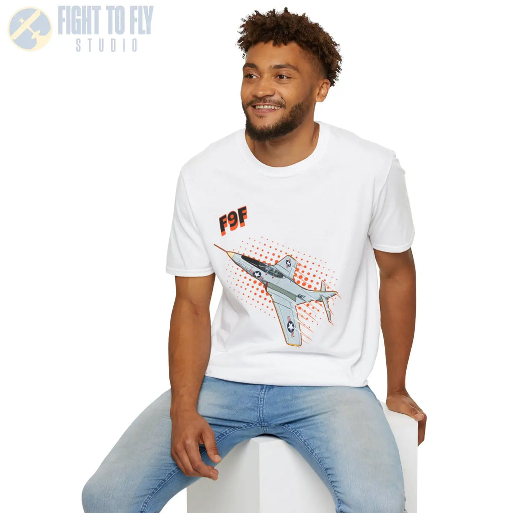 F9F Panther Comic Style T-Shirt - Pilot gifts - WWII warbird t-shirt