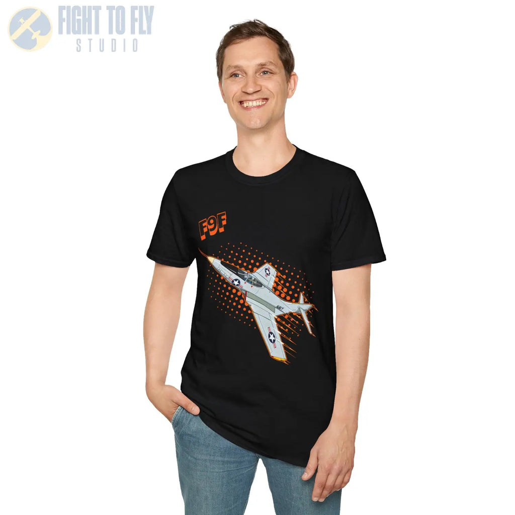 F9F Panther Comic Style T-Shirt - Pilot gifts - WWII warbird t-shirt