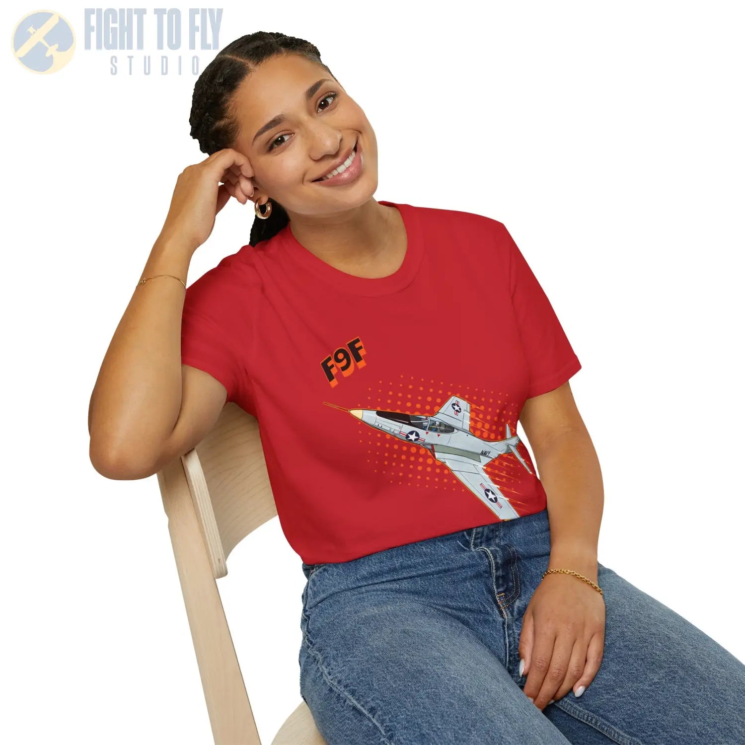 F9F Panther Comic Style T-Shirt - Pilot gifts - WWII warbird t-shirt