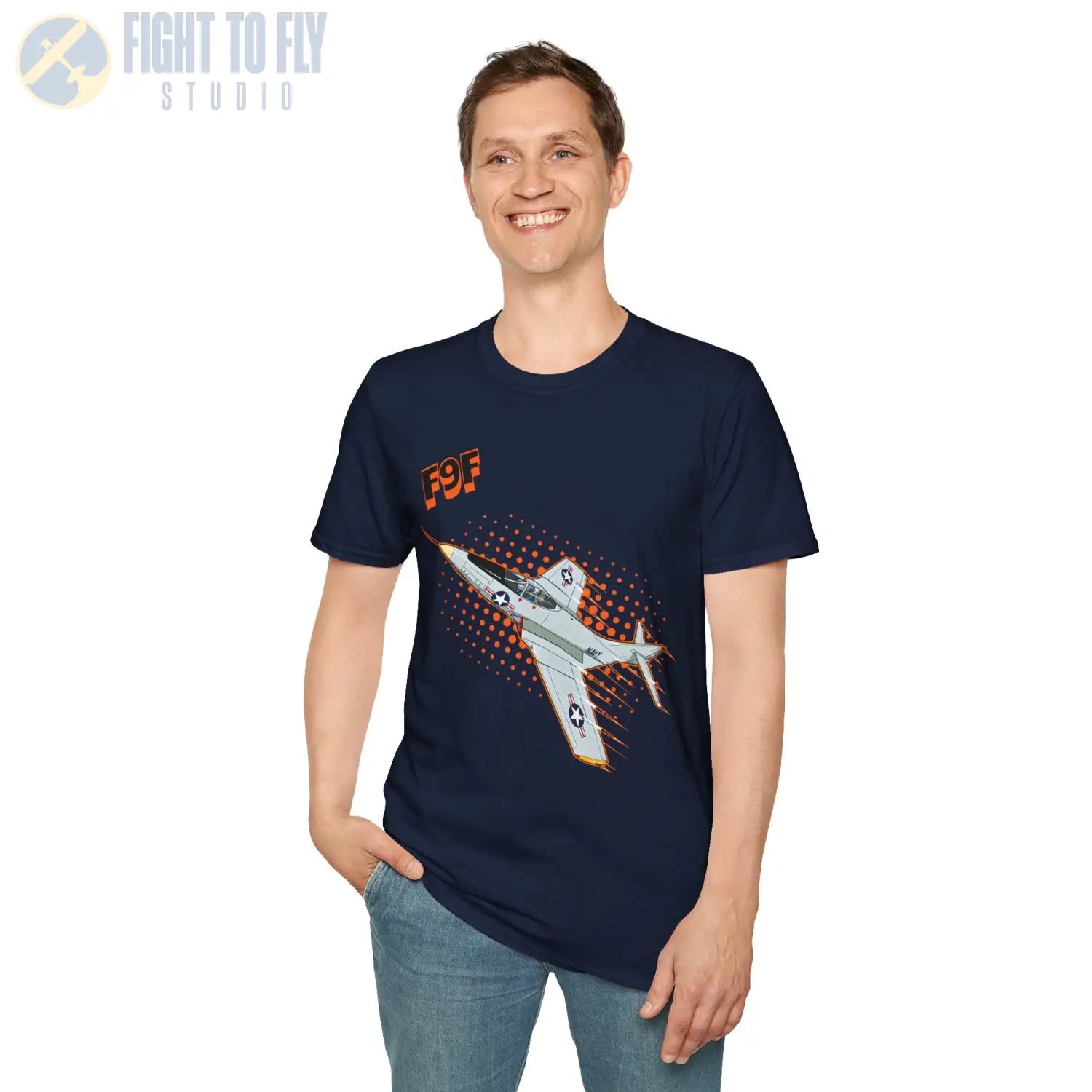 F9F Panther Comic Style T-Shirt - Pilot gifts - WWII warbird t-shirt