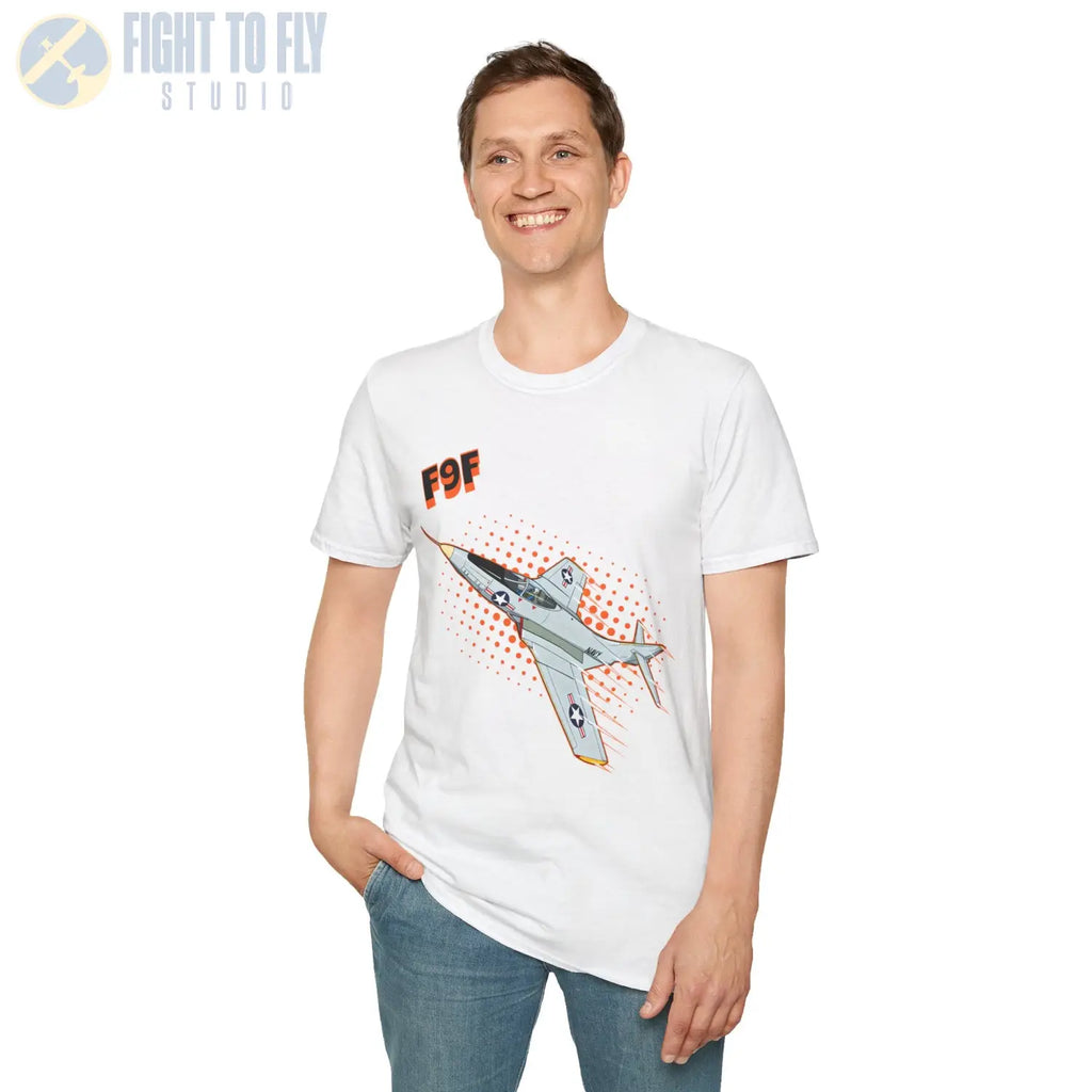 F9F Panther Comic Style T-Shirt - Pilot gifts - WWII warbird t-shirt