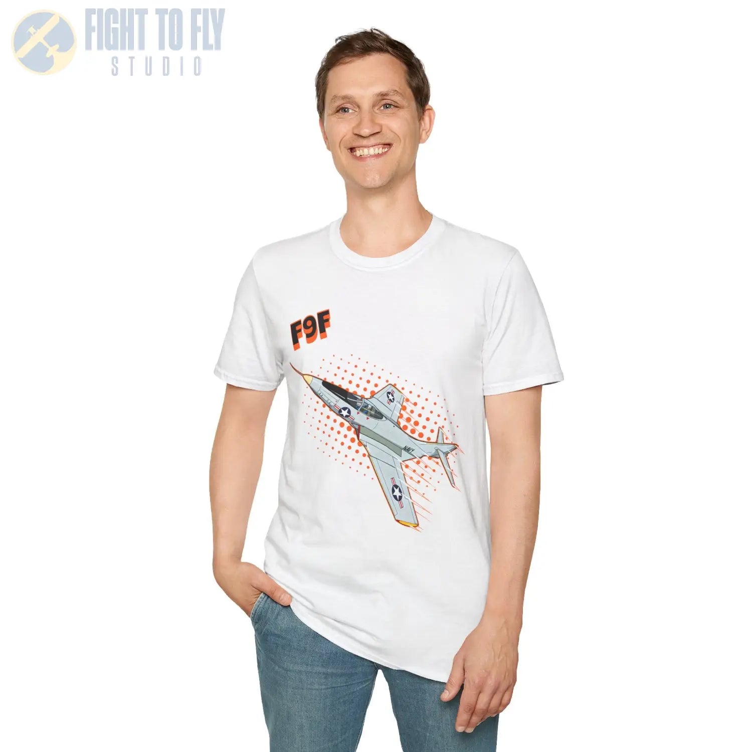 F9F Panther Comic Style T-Shirt - Pilot gifts - WWII warbird t-shirt