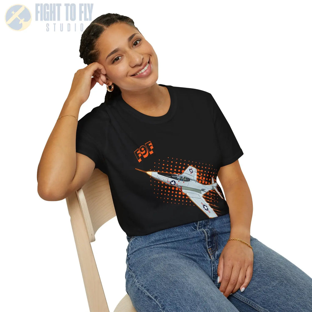 F9F Panther Comic Style T-Shirt - Pilot gifts - WWII warbird t-shirt