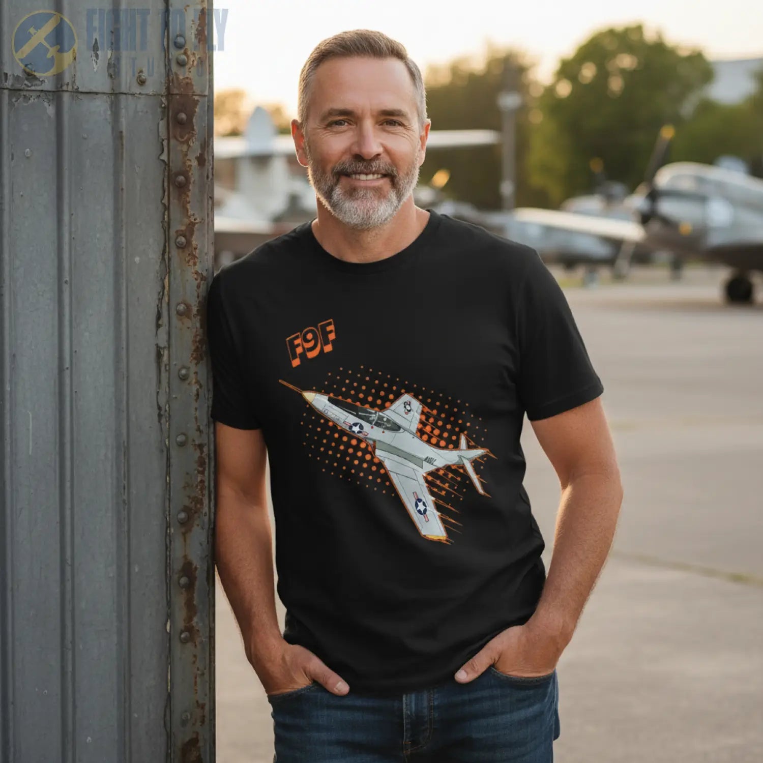 F9F Panther Comic Style T-Shirt - Pilot gifts - WWII warbird t-shirt