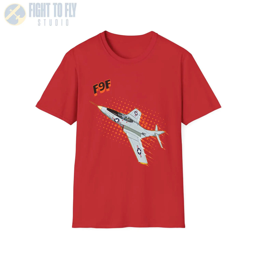 F9F Panther Comic Style T-Shirt - Pilot gifts - WWII warbird t-shirt