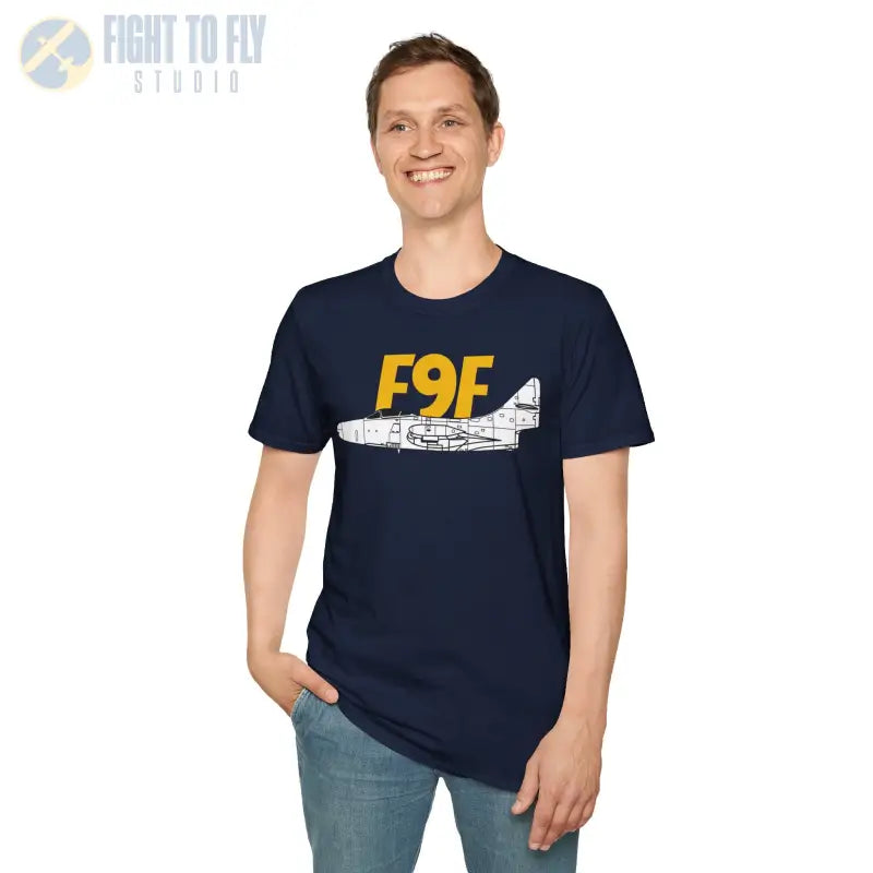 F9F Side Panther Profile T-Shirt - Pilot gifts - WWII warbird t-shirt