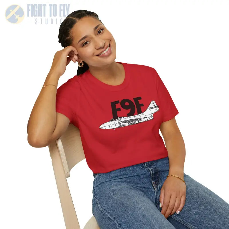 F9F Cougar Side Profile T-Shirt - Pilot gifts - WWII warbird t-shirt
