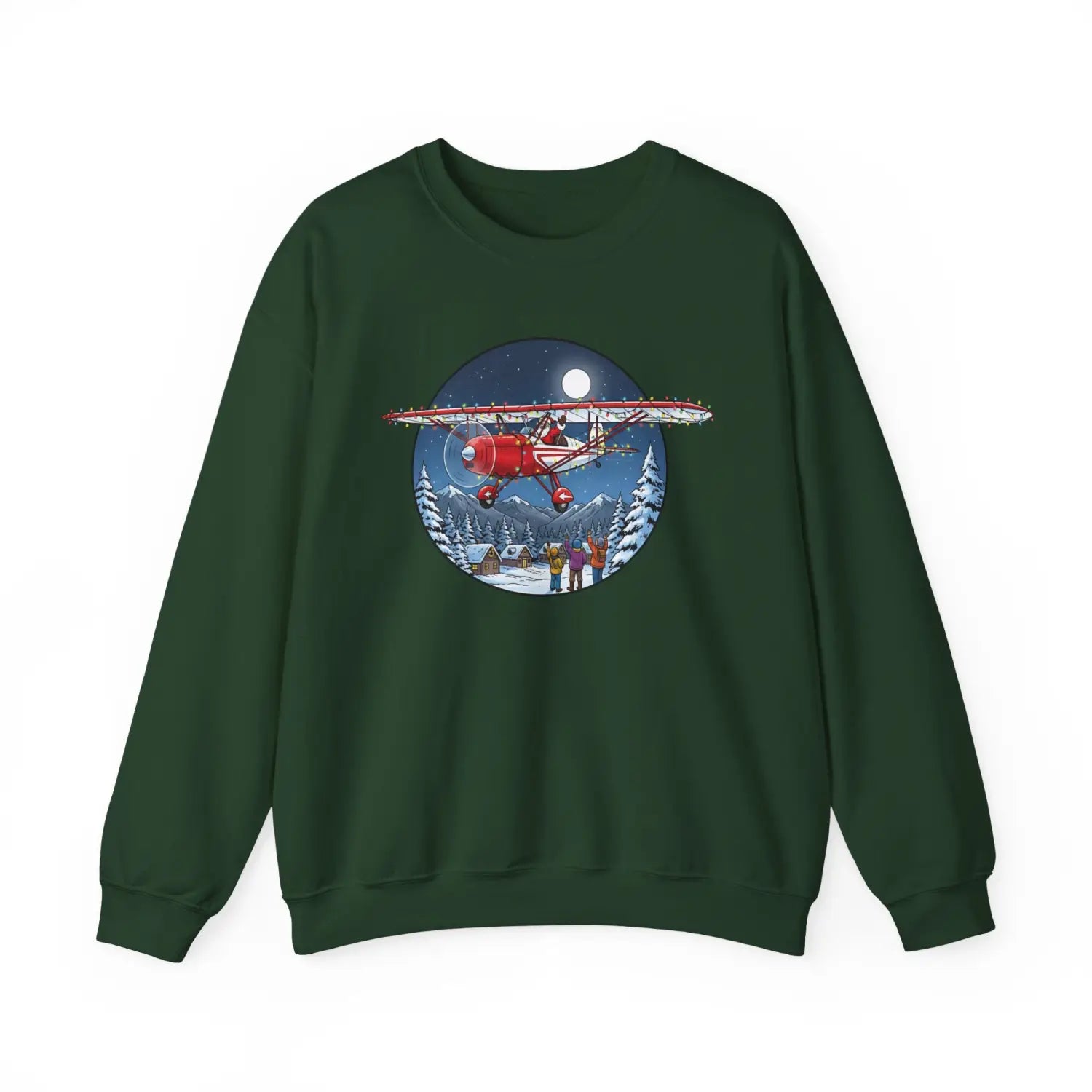Fairchild 22 with Santa at the Controls – Holiday Sweater - Sweatshirt - Pilot gifts - WWII warbird t-shirt