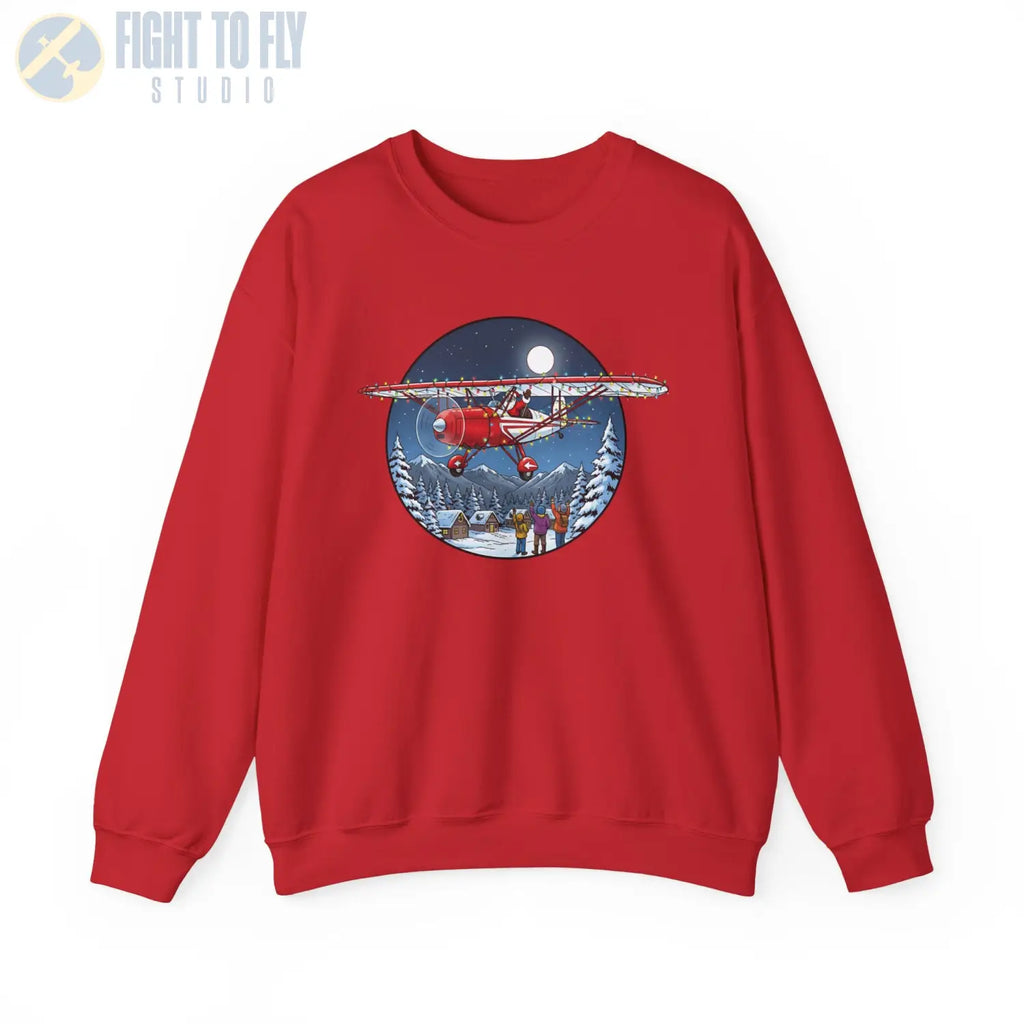 Fairchild 22 with Santa at the Controls – Holiday Sweater - Sweatshirt - Pilot gifts - WWII warbird t-shirt