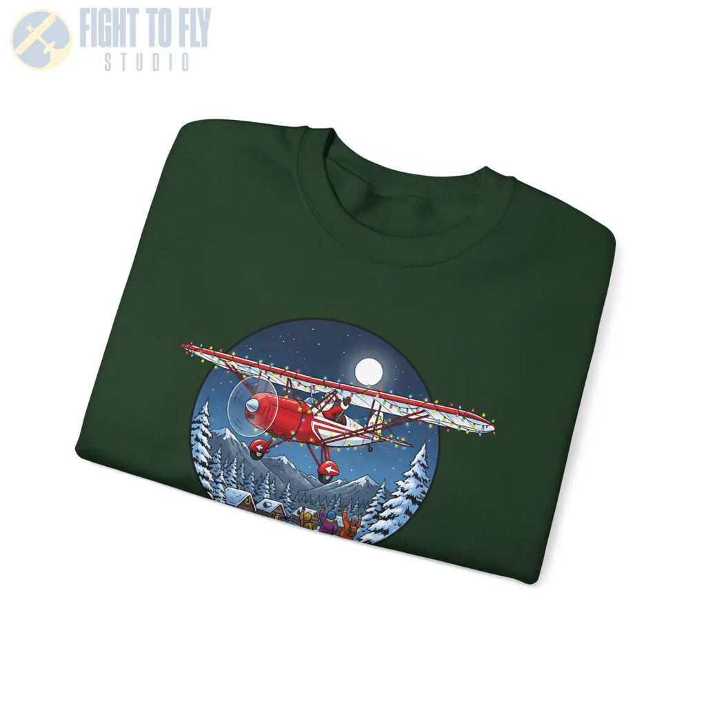 Fairchild 22 with Santa at the Controls – Holiday Sweater - Sweatshirt - Pilot gifts - WWII warbird t-shirt