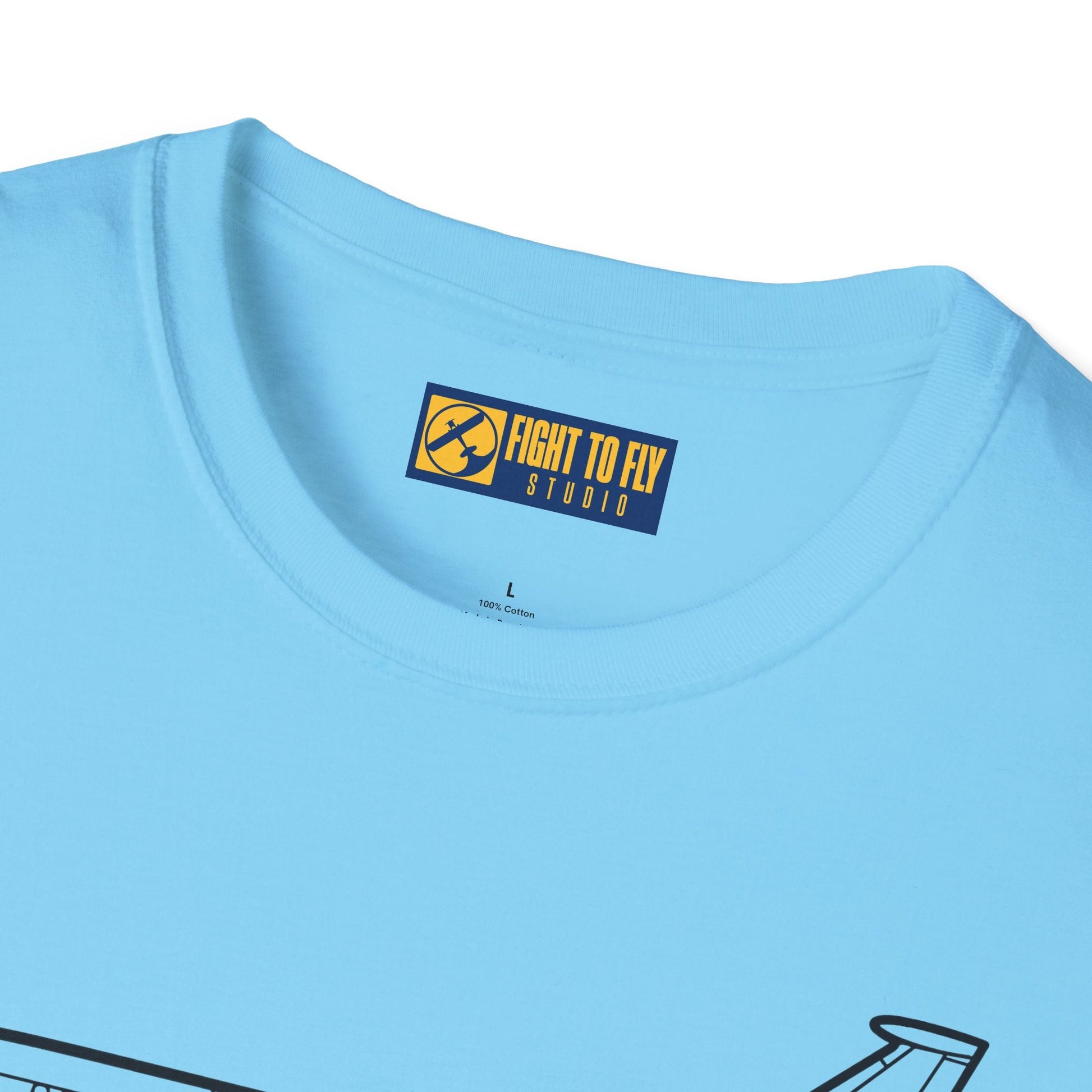 Falcon 7X T-Shirt – Trijet Business Jet Side Profile Aviation Tee - Pilot gifts - WWII warbird t-shirt