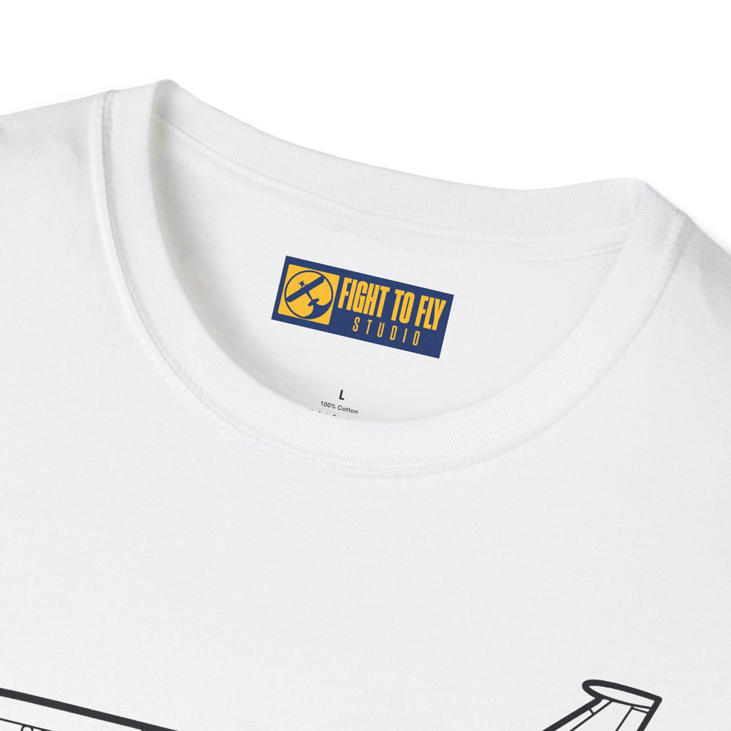 Falcon 7X T-Shirt – Trijet Business Jet Side Profile Aviation Tee - Pilot gifts - WWII warbird t-shirt
