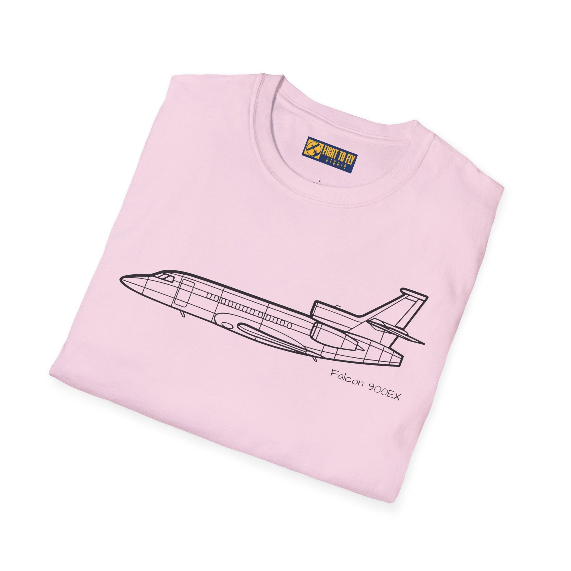 Falcon 900EX T-Shirt – Trijet Corporate Jet Side Profile Tee - Pilot gifts - WWII warbird t-shirt
