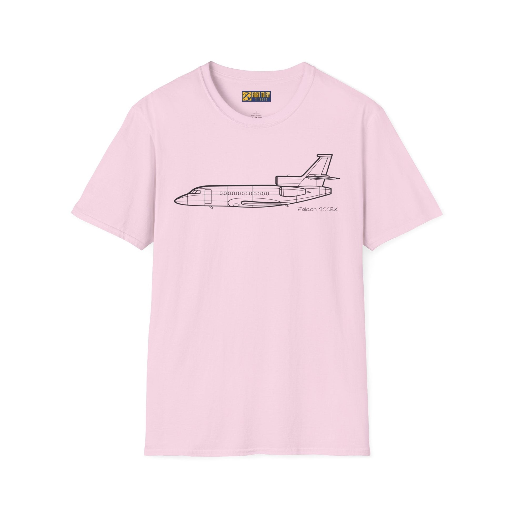 Falcon 900EX T-Shirt – Trijet Corporate Jet Side Profile Tee - Pilot gifts - WWII warbird t-shirt