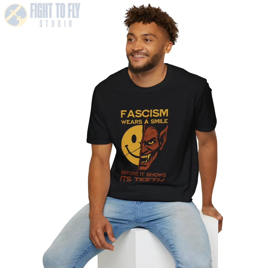 Fascism Wears a Smile Before It Shows Its Teeth - T-Shirt - Pilot gifts - WWII warbird t-shirt