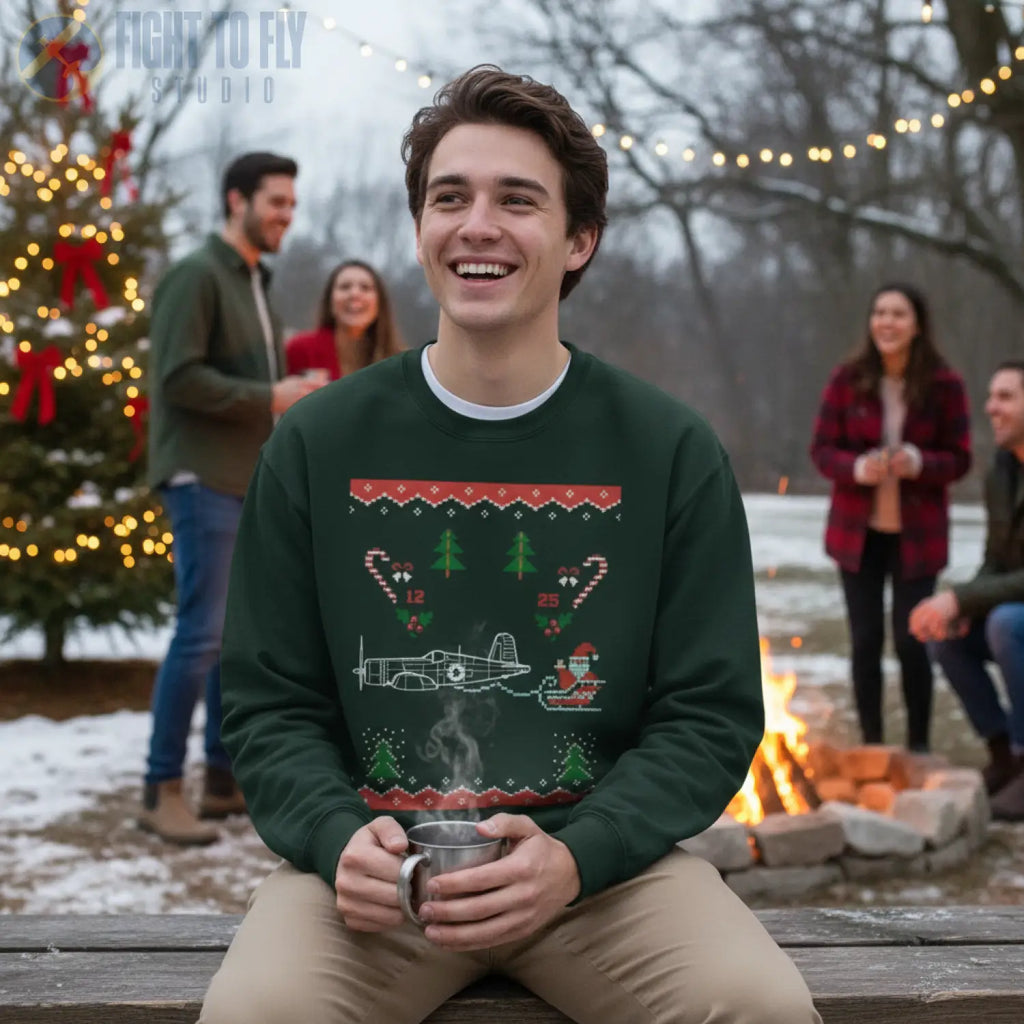 FG-1D Corsair “Bendix for the Holidays” Sweatshirt - Pilot gifts - WWII warbird t-shirt